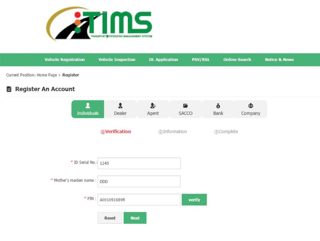 Registration TIMS Accounts NTSA, How to Register for NTSA TIMS Account NTSA TIMS Registration procedure How to Create a TIMS Portal Online kar Pin error